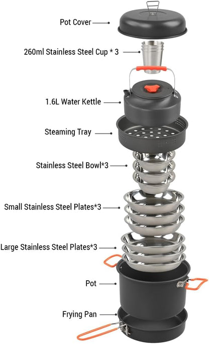 Outdoor Cookware Kit 🍲✨ | Lightweight Backpacking Cooking Set 🏕️