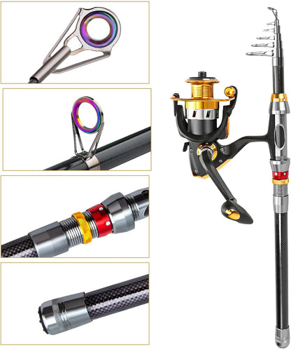 Telescopic Fishing Rod 🎣🌊 | Portable Lightweight Fishing Pole 🐟✨