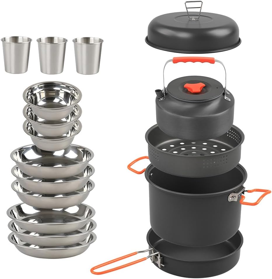 Outdoor Cookware Kit 🍲✨ | Lightweight Backpacking Cooking Set 🏕️