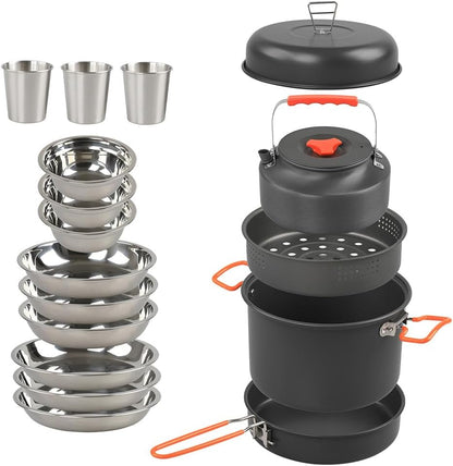Outdoor Cookware Kit 🍲✨ | Lightweight Backpacking Cooking Set 🏕️