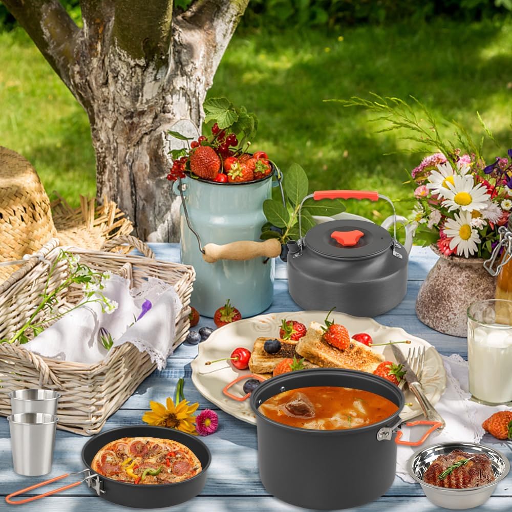 Outdoor Cookware Kit 🍲✨ | Lightweight Backpacking Cooking Set 🏕️