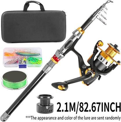 Telescopic Fishing Rod 🎣🌊 | Portable Lightweight Fishing Pole 🐟✨