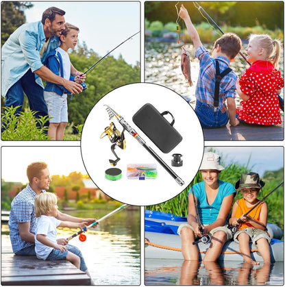 Telescopic Fishing Rod 🎣🌊 | Portable Lightweight Fishing Pole 🐟✨